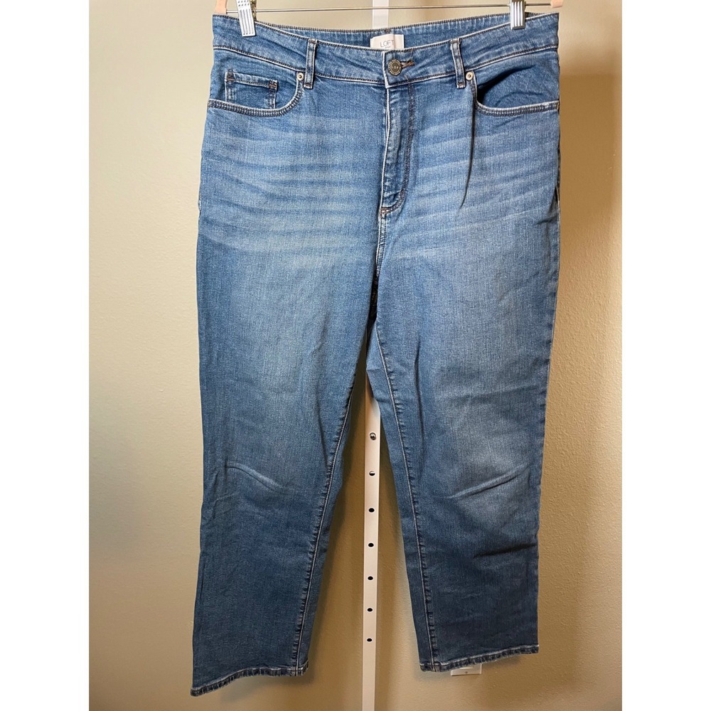 LOFT Curvy High Rise Straight Jeans‎ Women's 12 Blue Denim Casual Minimalist